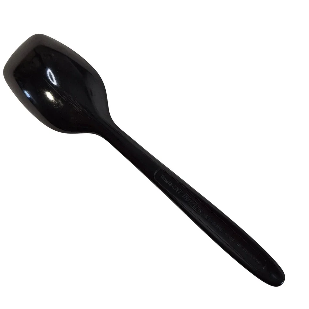 Hutzler Mini Solid Mixing Spoon‎ Black Melamine Item 517 Vintage Thailand 7.5